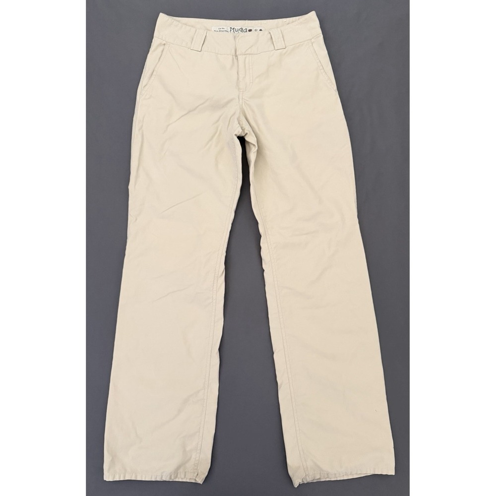 Vintage Mudd Pants Womens Size 7 Tan Khaki Wide Leg Low Rise Y2K Trousers